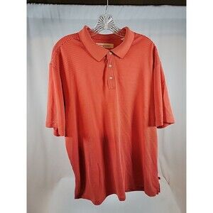 Men's Tommy Bahama Polo Golf Cotton Poly Shirt Coral Stripe XL